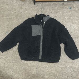 Pacsun Black and Gray Sherpa jacket